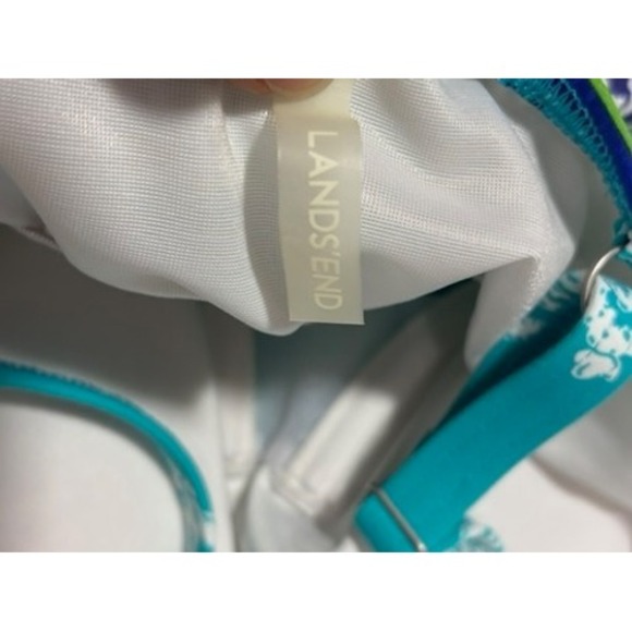 Lands End Womens Swim Tankini Top & Board Shorts Set Size 12 Blue Green Print - Picture 6 of 15